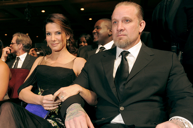 Sandra Bullock with then husband Jesse James, Feb. 26, 2010. (AP/Chris Pizzello)