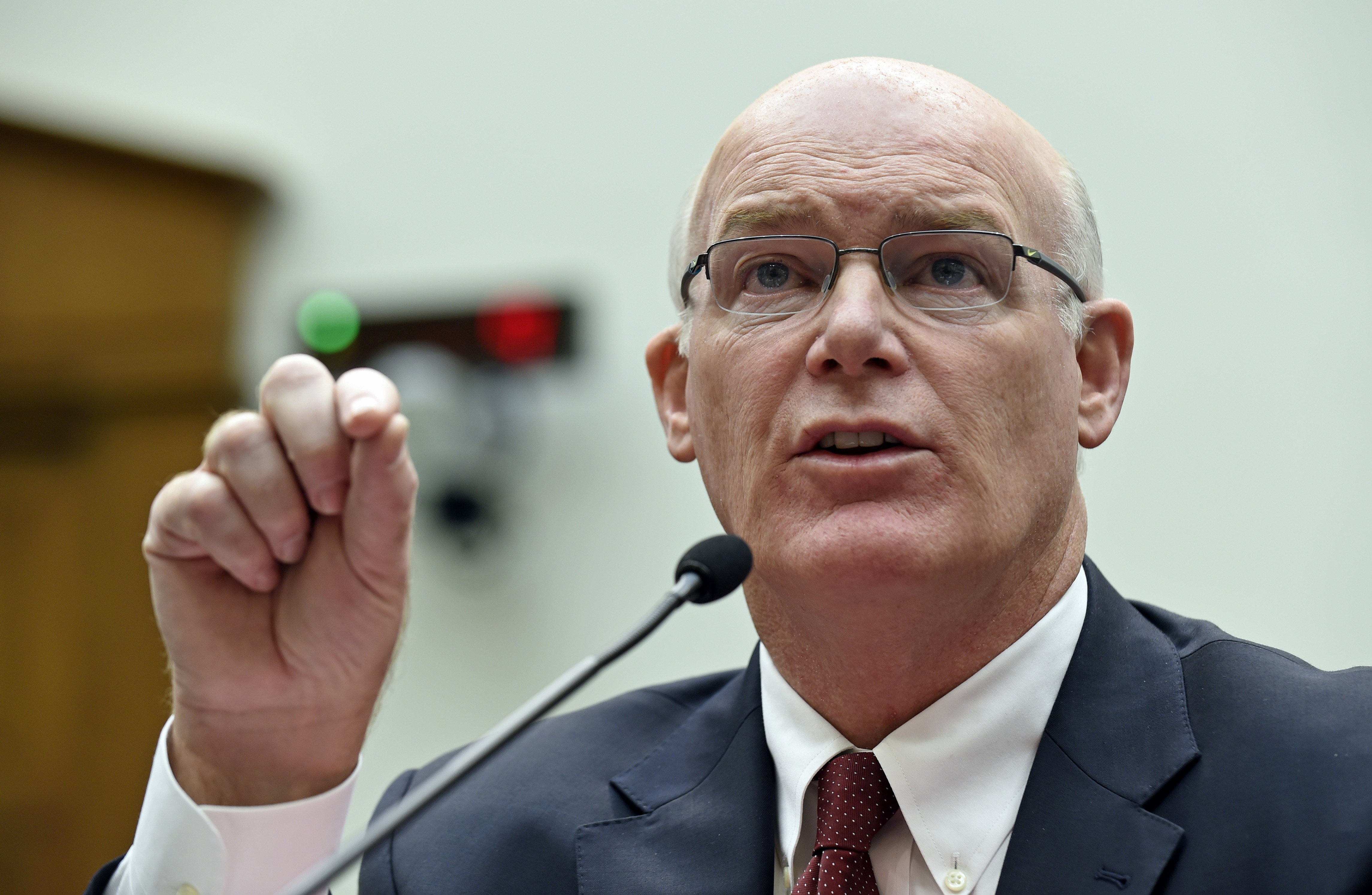 FILE - In this Nov. 19, 2014 file photo, then-acting Secret Service Director Joseph Clancy testifies on Capitol Hill in Washington. US officials say President Barack Obama has picked  Clancy as agency's director.  (AP Photo/Susan Walsh, File) (AP)