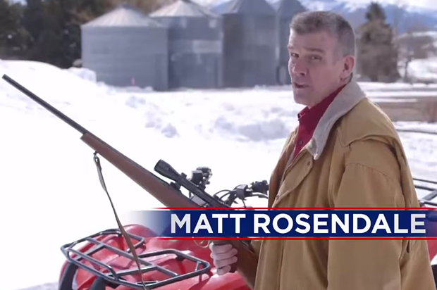 A still from Matt Rosendale's ad "Rifle Shot" (YouTube/Matt Rosendale)