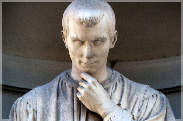 Sculpture of Niccolo Macchiavelli, Uffizi Colonnade, Florence. (<a href='http://www.shutterstock.com/gallery-315973p1.html'>wjarek</a> via <a href='http://www.shutterstock.com/'>Shutterstock</a>/Salon)