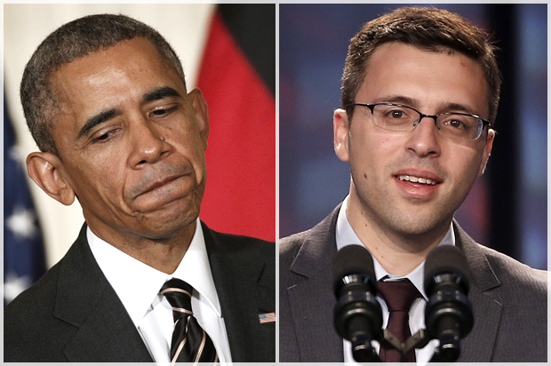 Barack Obama, Ezra Klein (Reuters/Kevin Lamarque/AP/Charles Dharapak)