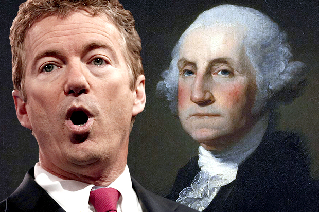 Rand Paul, George Washington (Reuters/Kevin Lamarque/Wikimedia/Photo montage by Salon)