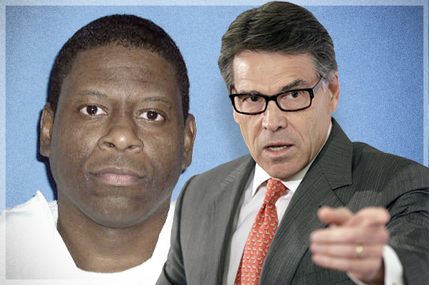Texas Death Row inmate Rodney Reed; Rick Perry (AP/Mark Thiessen)