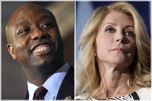 Tim Scott, Wendy Davis (AP/Rainier Ehrhardt/Eric Gay)