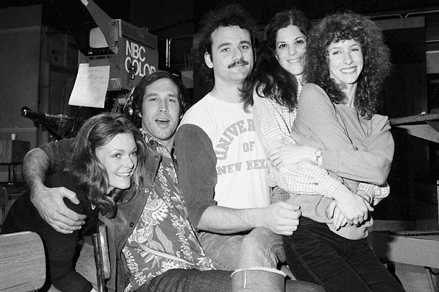 Jane Curtin, Chevy Chase, Bill Murray, Gilda Radner and Laraine Newman, Feb. 16, 1978. (AP/Marty Lederhandler)