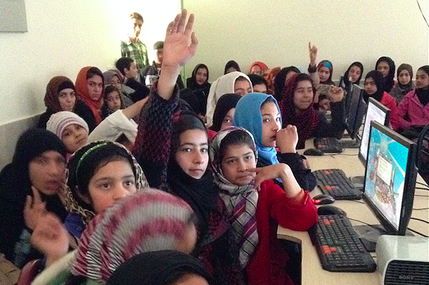A classroom of girls in Afghanistan