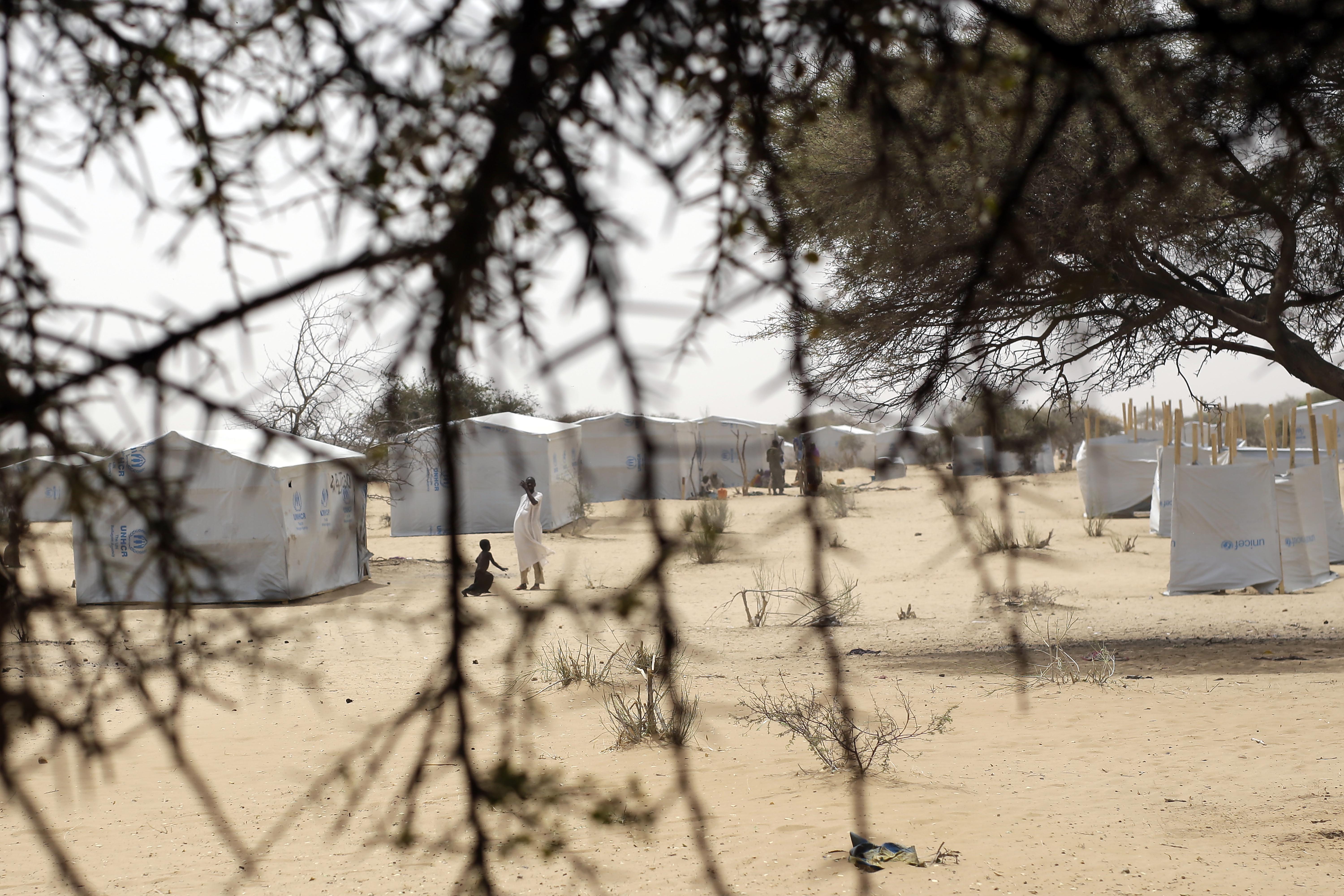 The Baga Solo refugee camp near the shore of Lake Chad Wednesday March 4, 2015. (AP Photo/Jerome Delay)