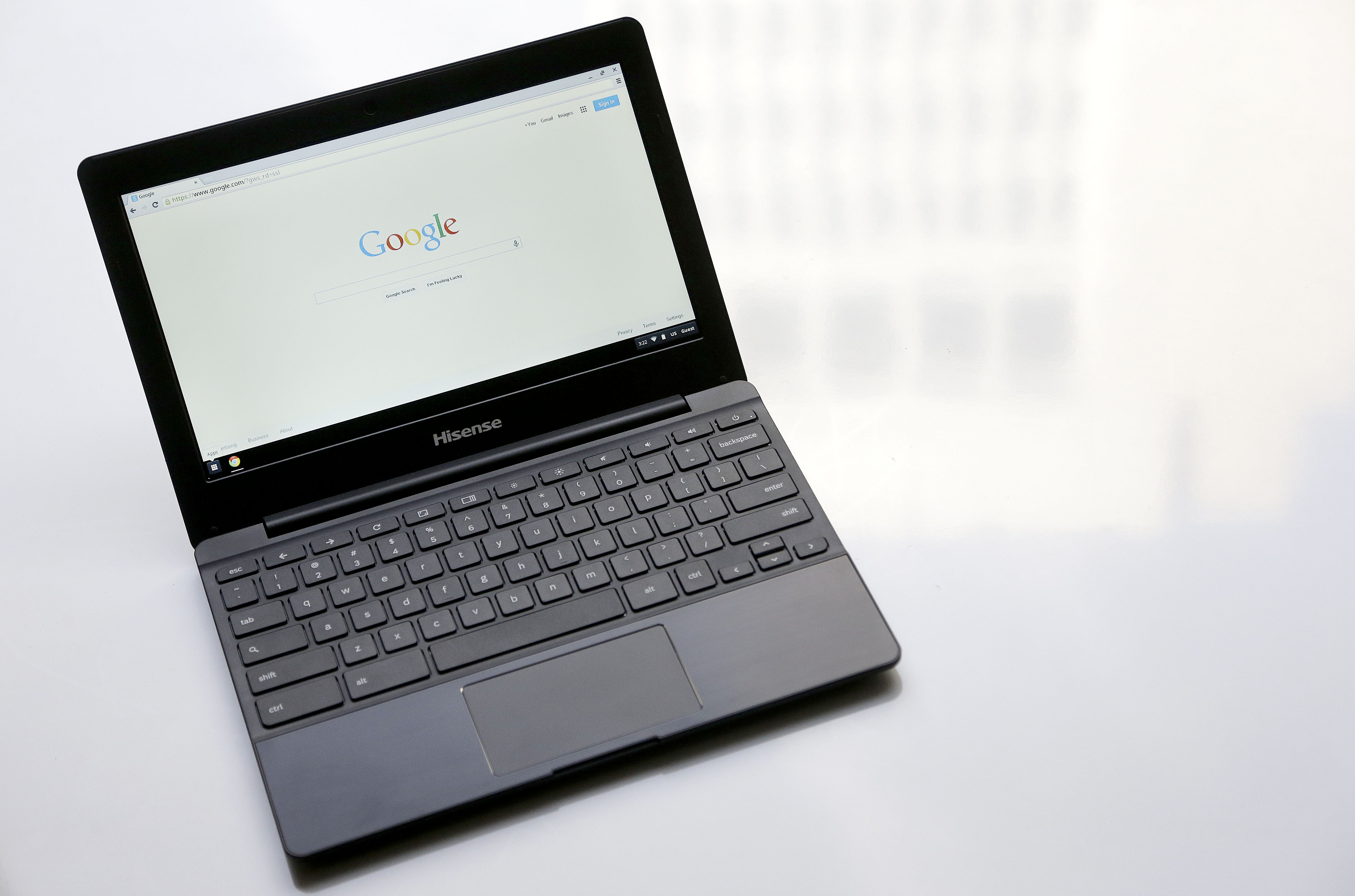 This Monday, March 30, 2015 photo shows a Hisense Chrome laptop in San Francisco. (AP)