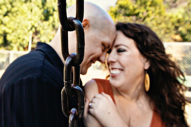 An engagement photo of the author and his fiancee.