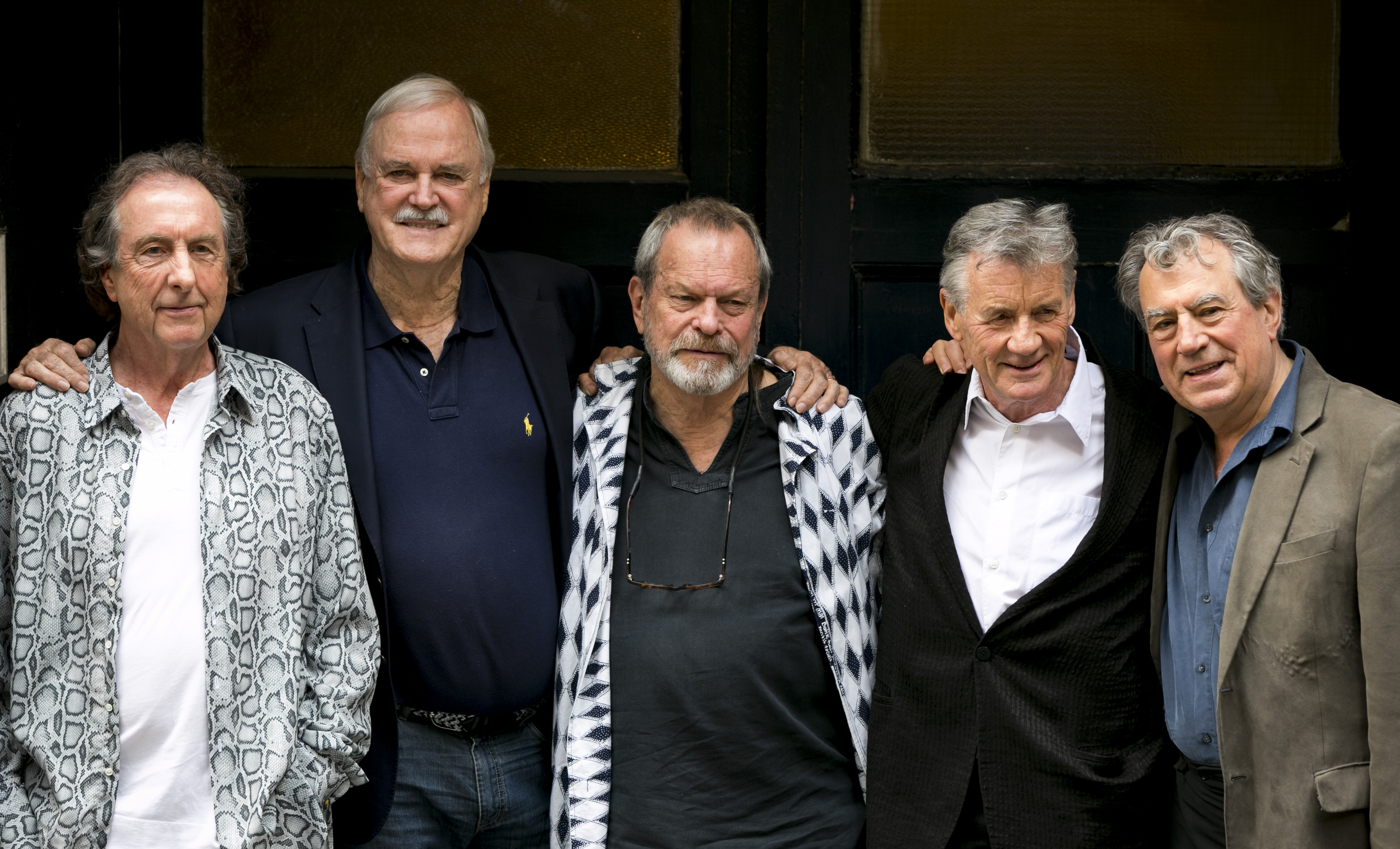 Eric Idle, John Cleese, Terry Gilliam, Michael Palin and Terry Jones of the comedy troop Monty Python (John Phillips/invision/AP)