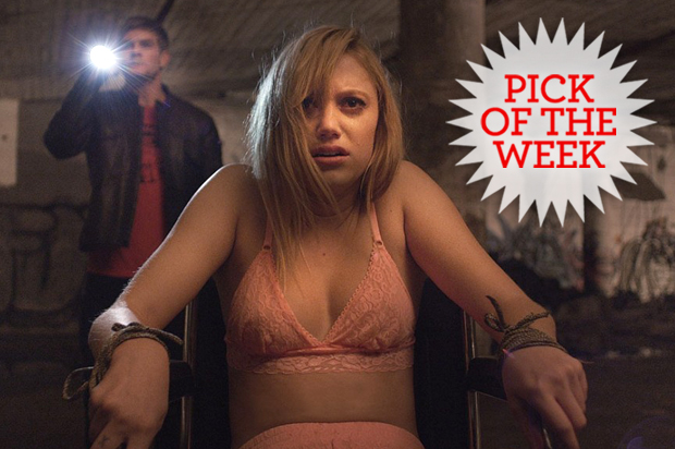 Jake Weary (left) and Maika Monroe in "It Follows."