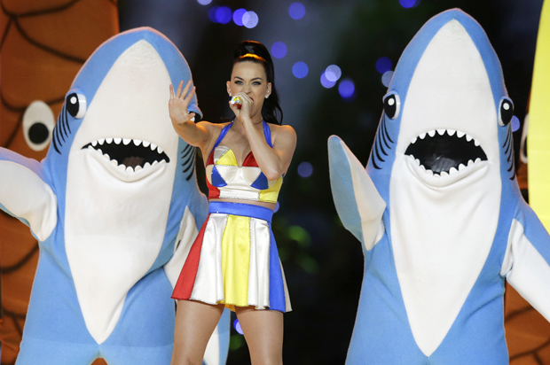 Katy Perry performs during halftime of NFL Super Bowl XLIX, Feb. 1, 2015, in Glendale, Ariz. (AP/Michael Conroy)