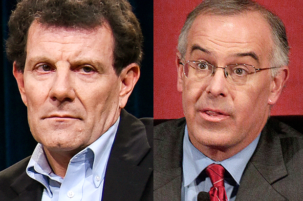 Nicholas Kristof, David Brooks (AP/Richard Shotwell/Nam Y. Huh)