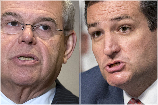 Bob Menendez, Ted Cruz (AP/John Minchillo/J. Scott Applewhite)