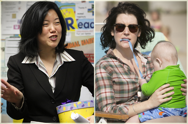 Michelle Rhee; Melanie Lynskey in "Togetherness" (AP/Jacquelyn Martin/HBO/Jaimie Trueblood)
