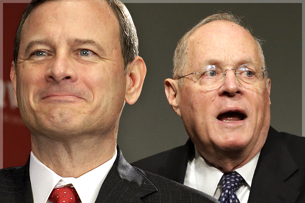Justices John Roberts and Anthony Kennedy (AP/Michael Conroy/Matt Slocum/Photo montage by Salon)