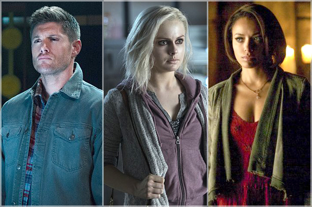 Rose McIver in "iZombie," Jensen Ackles in "Supernatural," Kat Graham in "The Vampire Diaries" (The CW)