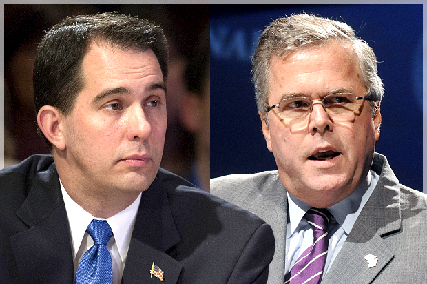 Scott Walker, Jeb Bush (AP/Cliff Owen/Reuters/David Manning/Photo montage by Salon)
