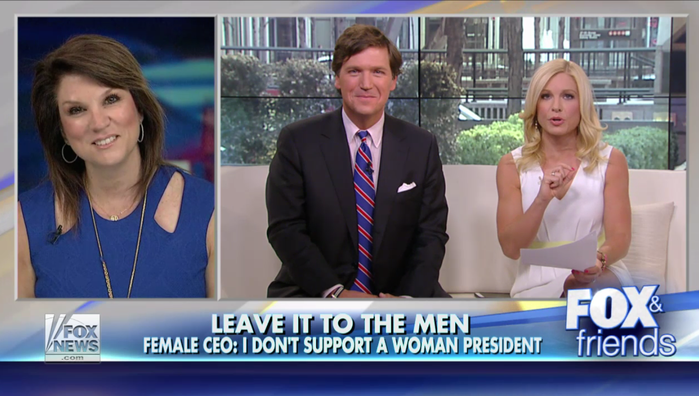 Cheryl Rios, Tucker Carlson and Anna Kooiman on "Fox & Friends" (Fox News/"Fox & Friends")