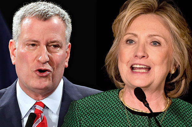 Bill Bill de Blasio, Hillary Clinton (AP/Richard Drew/Reuters/Brendan McDermid)