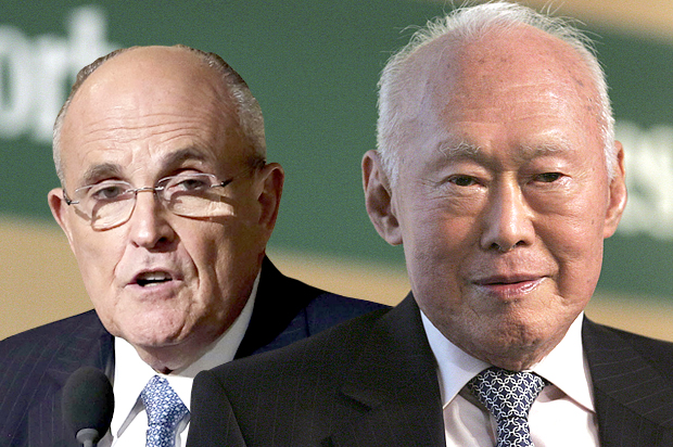 Rudy Giuliani, Lee Kuan Yew (AP/Reuters/Richard Drew/Wong Maye-E/Photo montage by Salon)