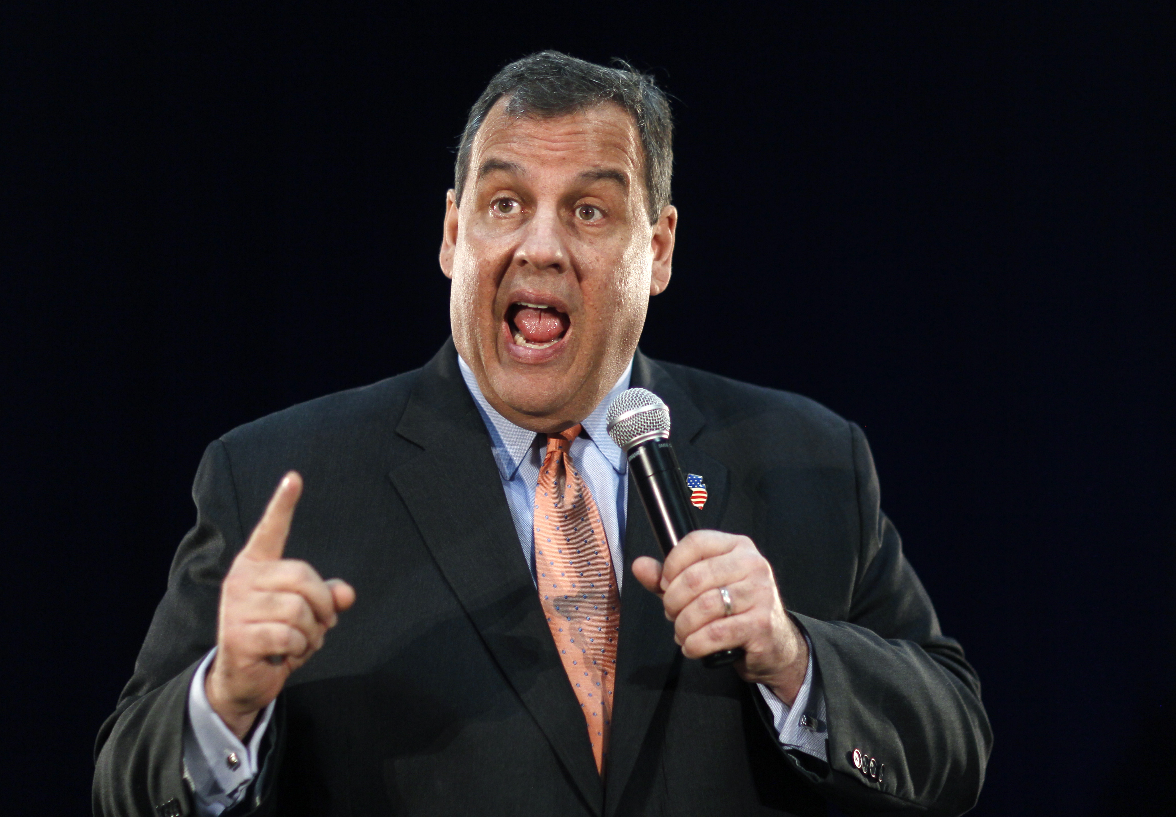 FILE - In this April 7, 2015, file photo, New Jersey Gov. Chris Christie speaks during a town hall in Matawan, N.J.  Christie has a difficult mission in his first extended visit to New Hampshire. Hes got to convince activists and voters that he can win the Republican presidential nomination in a crowded primary where he appears to have been outmaneuvered by likely rivals before the race has technically begun. (AP Photo/Mel Evans, File) (AP)