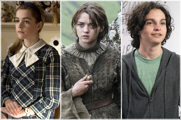 Kiernan Shipka in "Mad Men," Maisie Williams in "Game of Thrones," Max Burkholder in "Parenthood" (AMC/HBO/NBC)
