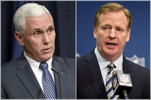 Mike Pence, Roger Goodell (AP/Michael Conroy/David Goldman)