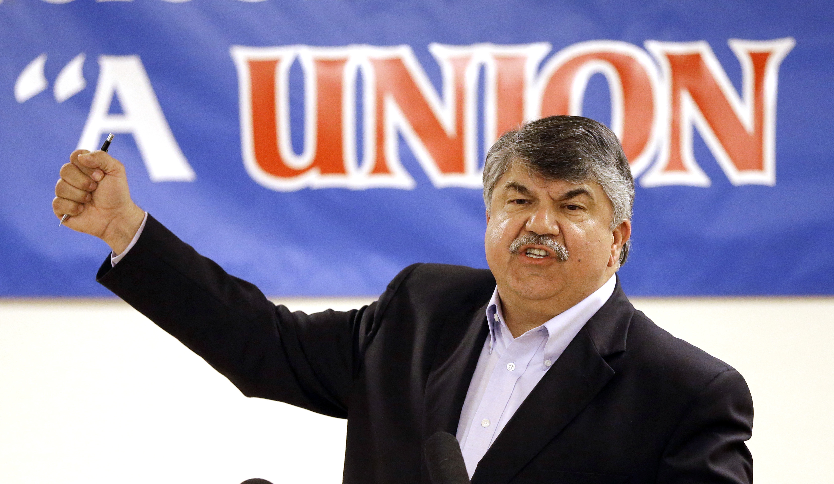 National AFL-CIO President Richard Trumka speaks in Portland, Ore., Monday, May 18, 2015.(AP Photo/Don Ryan) (AP)