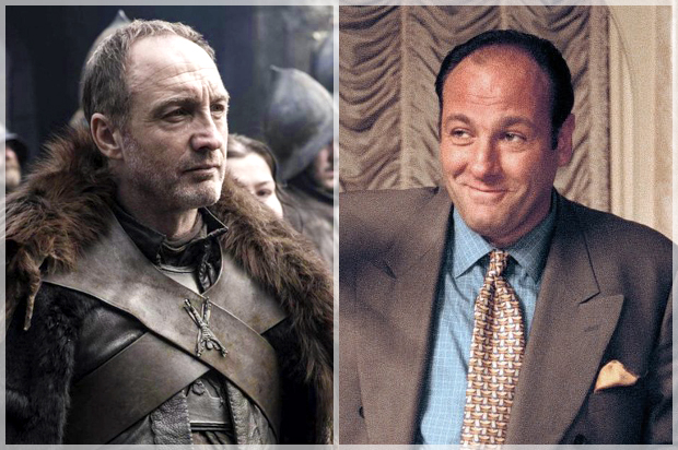 Michael McElhatton in "Game of Thrones," James Gandolfini in "The Sopranos" (HBO)