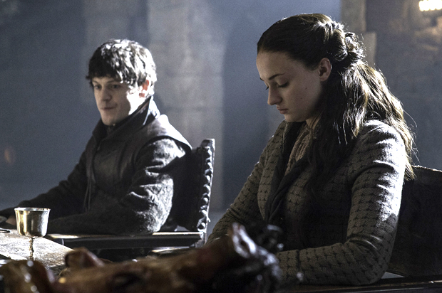 Iwan Rheon and Sophie Turner in "Game of Thrones" (HBO/Helen Sloan)