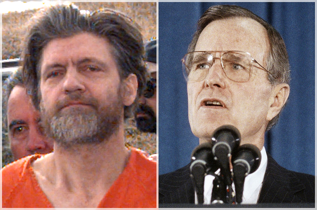 Ted Kaczynski, George H.W. Bush (AP/Elaine Thompson/Dennis Cook)