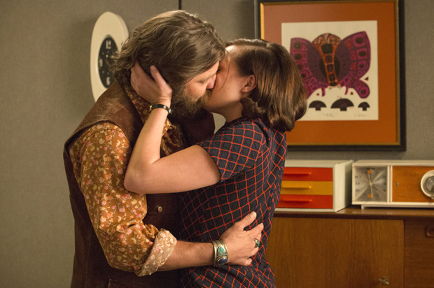 Jay R. Ferguson as Stan Rizzo and Elisabeth Moss as Peggy Olson - Mad Men _ Season 7B, Episode 14 - Photo Credit: Michael Yarish/AMC (Michael Yarish/amc)
