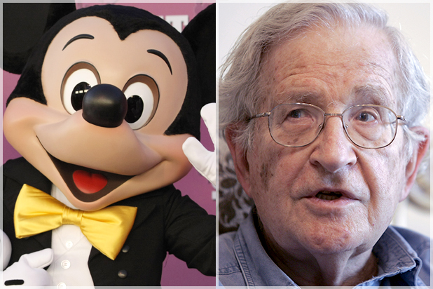 Mickey Mouse, Noam Chomsky (AP/Dan Steinberg/Nader Daoud)