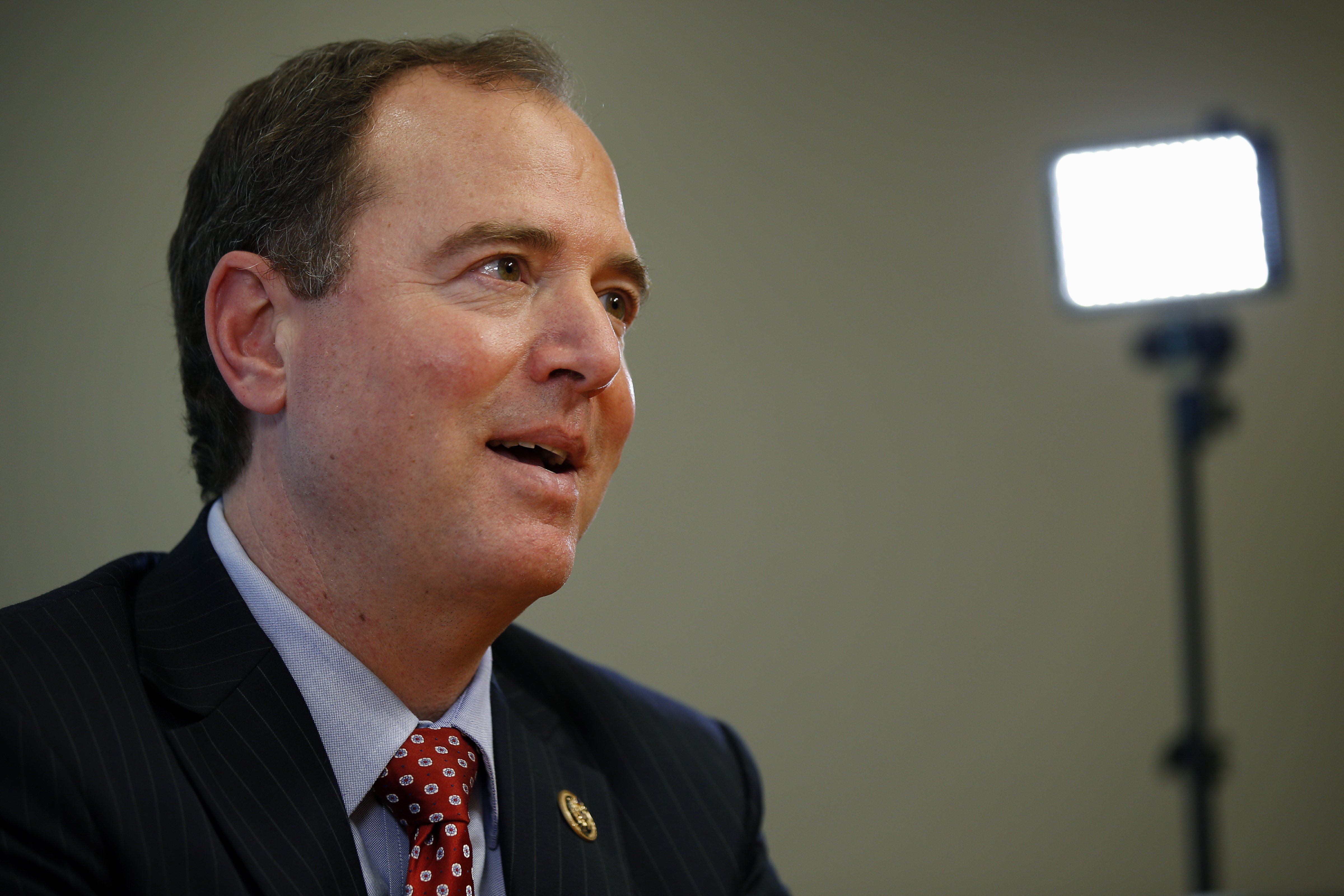 Rep. Adam Schiff, D-Calif., ranking member on the House Intelligence Committee, speaks during an interview with The Associated Press, Tuesday, May 12, 2015, in Washington. (AP Photo/Alex Brandon) (AP)