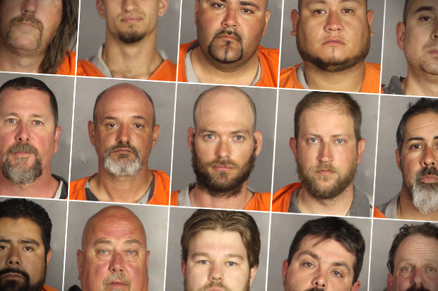 Booking photos of people arrested during the motorcycle gang related shooting at the Twin Peaks restaurant in Waco, Texas on May 17, 2015. (AP/McLennan County Sheriff's Office)