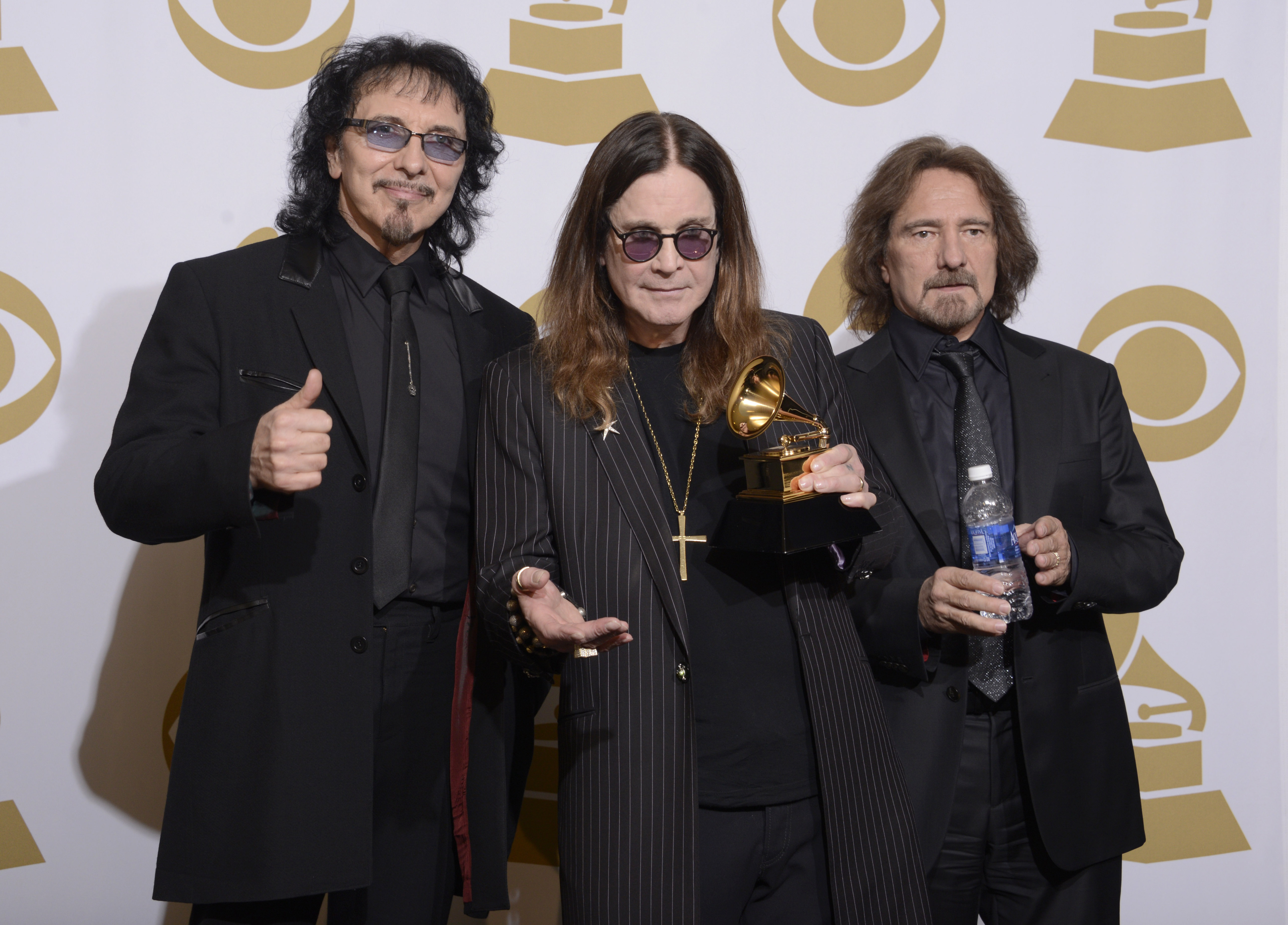 Tony Iommi, Ozzy Osbourne and Geezer Butler of Black Sabbath (AP/Dan Steinberg)