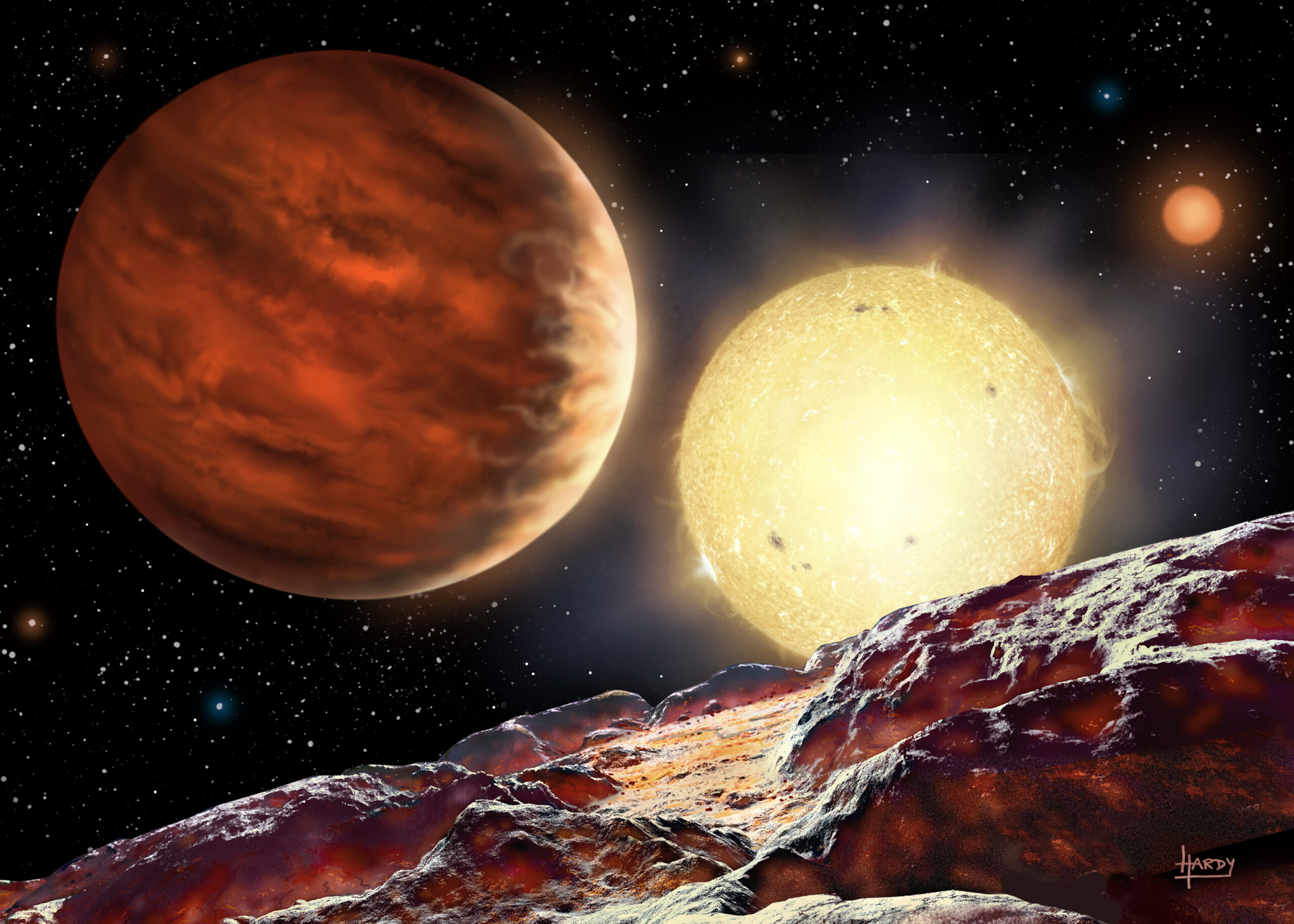 An artist's rendering of the star (David A. Hardy)