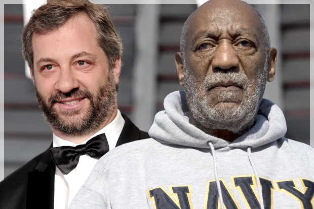 Judd Apatow, Bill Cosby (AP/Evan Agostini/Matt Rourke/Photo montage by Salon)