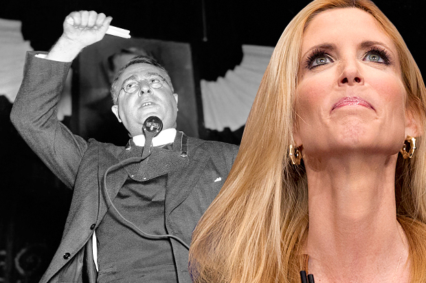 Father Charles E. Coughlin, Ann Coulter (AP/J. Scott Applewhite/Photo montage by Salon)