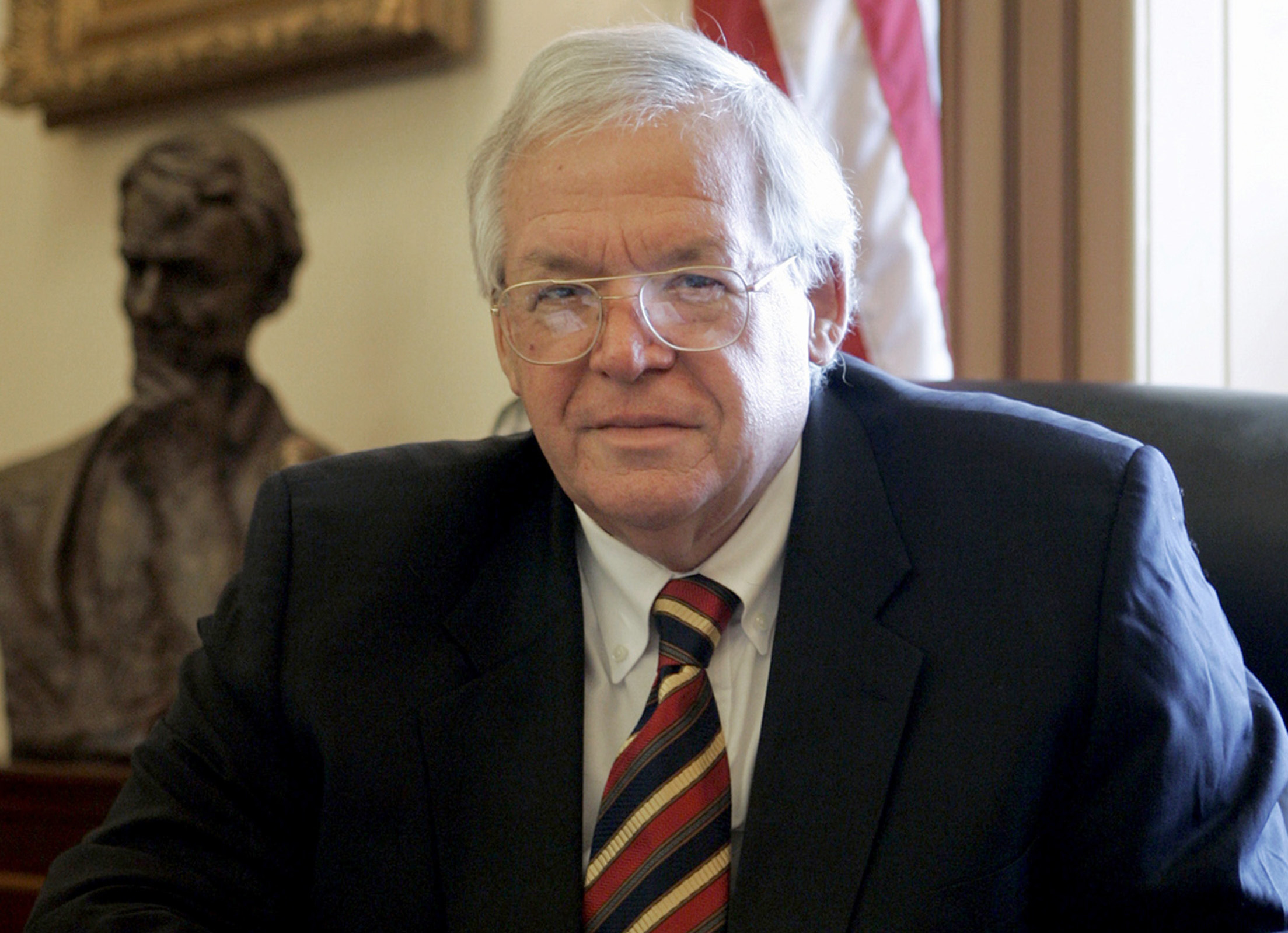 FILE - In this June 15, 2007 file photo, House Speaker Dennis Hastert, R-Ill., sits for a portrait in his Capitol Hill office. On Thursday, May 28, 2015, federal prosecutors indicted Hastert, 73, on bank-related charges. (AP/Susan Walsh)