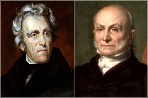 Andrew Jackson, John Quincy Adams (Wikimedia)