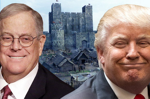 David Koch, Donald Trump (AP/Mark Lennihan/Reuters/Brendan McDermid/Photo montage by Salon)