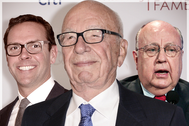 James Murdoch, Rupert Murdoch, Roger Ailes (AP/Dan Steinberg/Reed Saxon/Photo montage by Salon)