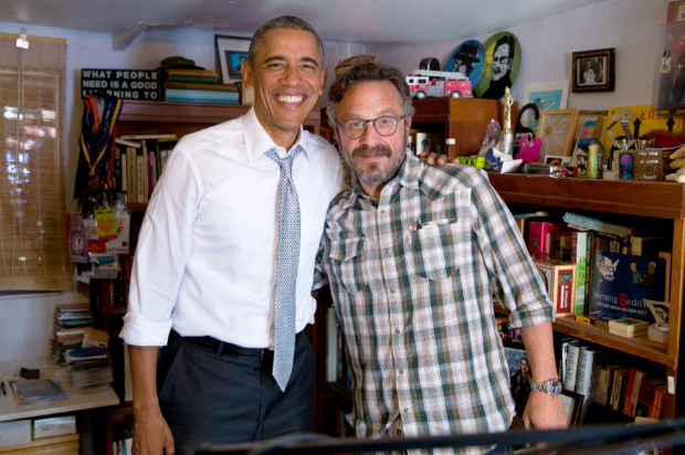 President Barack Obama participates in a podcast with Marc Maron in Los Angeles, Calif., June 19, 2015. (White House/Pete Souza)