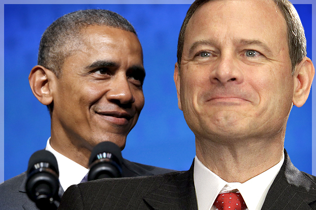 Barack Obama, John Roberts (Reuters/Jonathan Ernst/AP/Michael Conroy/Photo montage by Salon)
