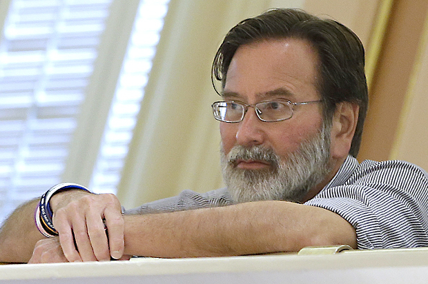 A photo of the author at the Senate debate over a bill to issue a temporary "gun violence restraint order" in Capitol in Sacramento, Calif., Wednesday, Aug. 27, 2014. (AP/Rich Pedroncelli)