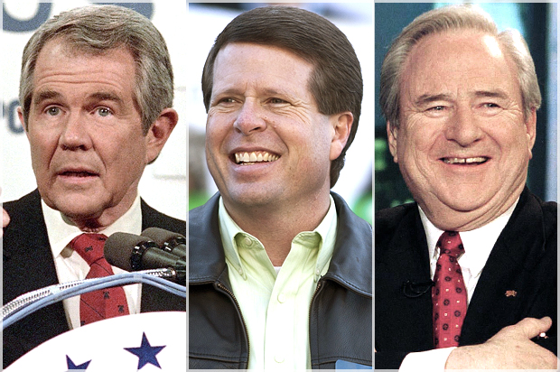 Pat Robertson, Jim Bob Duggar, Jerry Falwell (AP/Reuters/Peter Southwick/Chris Keane)
