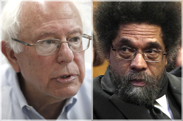 Bernie Sanders, Cornel West (AP/John Locher/Richard Drew)