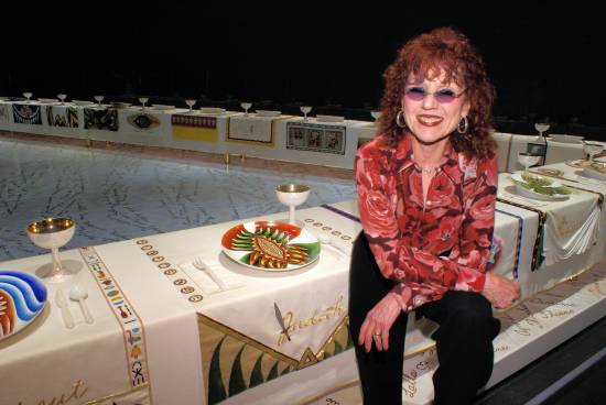 Judy Chicago, creator of "The Dinner Party" at the Brooklyn Museum